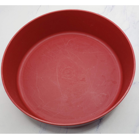 Tupperware 1405-27 Round Maroon Wonder Bowl With Red Butterfly Tab Lid 3131B-3 - Picture 8 of 12